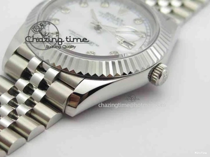 MiroTime 0514 EasyCare DateJust II 41mm BP Maker Best Edition White MOP Diamonds Dial On New Version Jubilee Bracelet A 3625